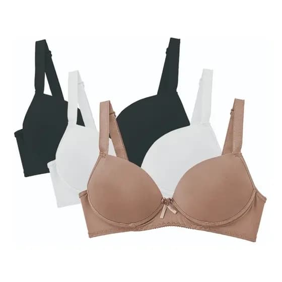 Kit 3 Sutiã Sutien Com Bojo Básico Microfibra Direto Da Fabrica