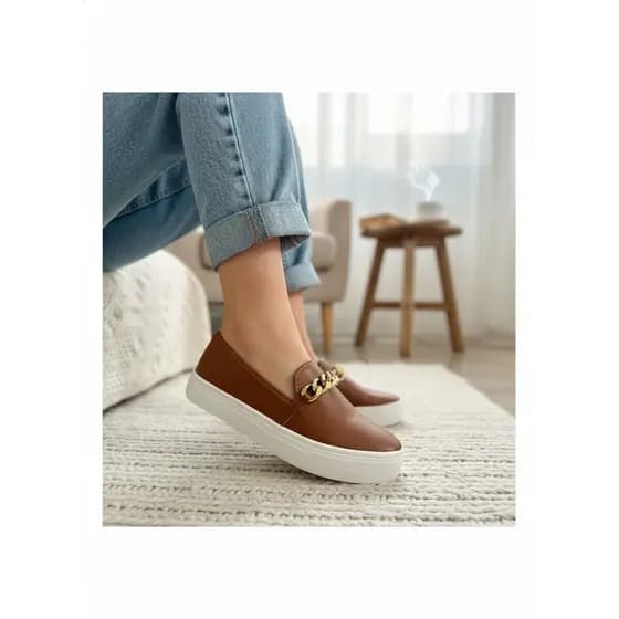 Tênis Feminino Corrente Dynasty Sapatilha Casual Iate Slip On Calce Fácil Confortável