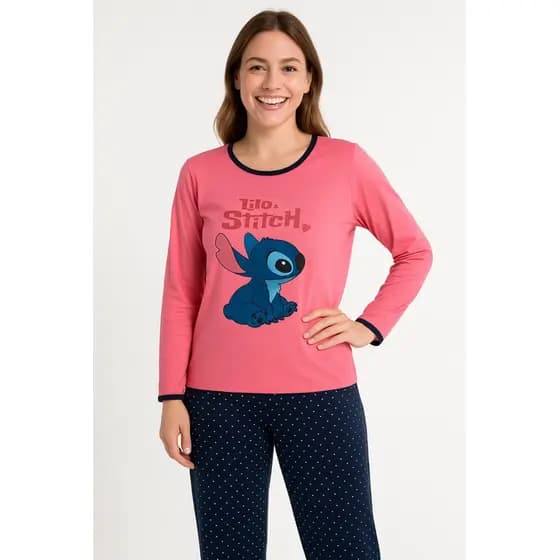 Pijama Feminino Adulto Manga Comprida e Calça Longa de frio inverno