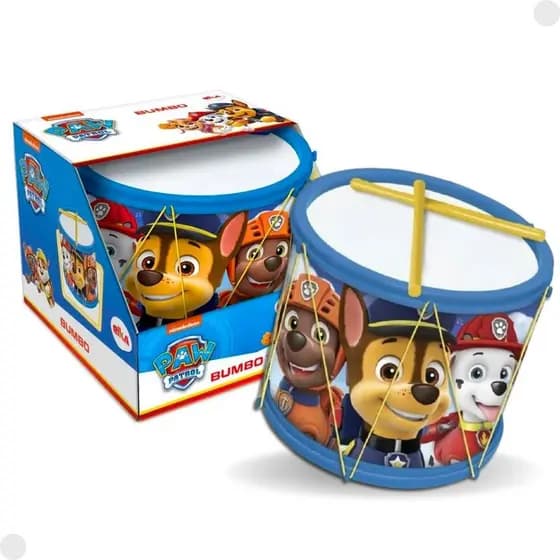 Brinquedo Educativo Bumbo Patrulha Canina 02 Baquetas Tambor Infantil Original - Elka