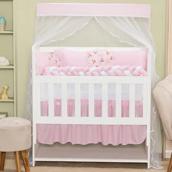 Kit Mini Berço Trança 06 Peças Sublimado Menino e Menina