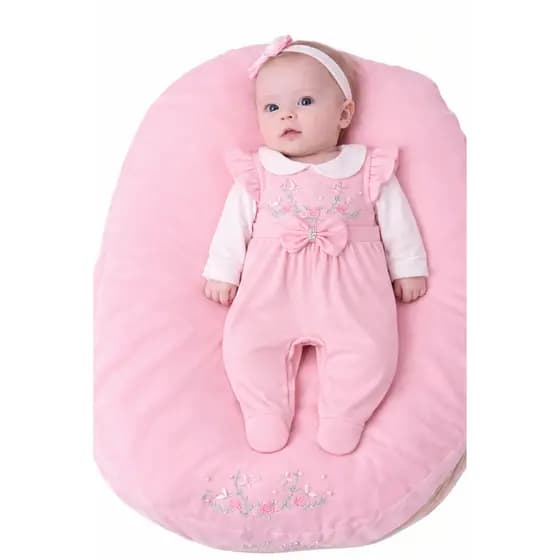 Saída Maternidade Menina Aurora Rosa 04 peças Roupa de Bebê Menina