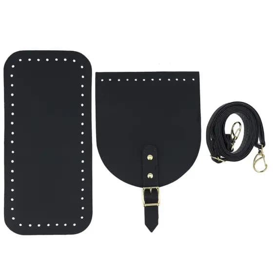 Kit Para Bolsa de Crochê,artesanatos Alça+ Fundo+Aba fivela em Couro Sintético