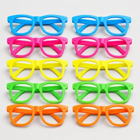 10 Oculos Neon Brilha No Escuro Com Luz Negra Festa Balada