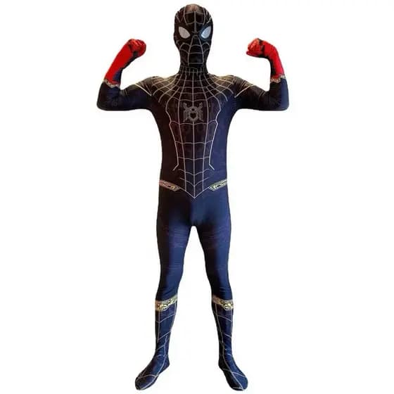 Fantasia do Homem-Aranha da Marvel para Adultos e Crianças/Preto Dourado Vermelho 026 GF15