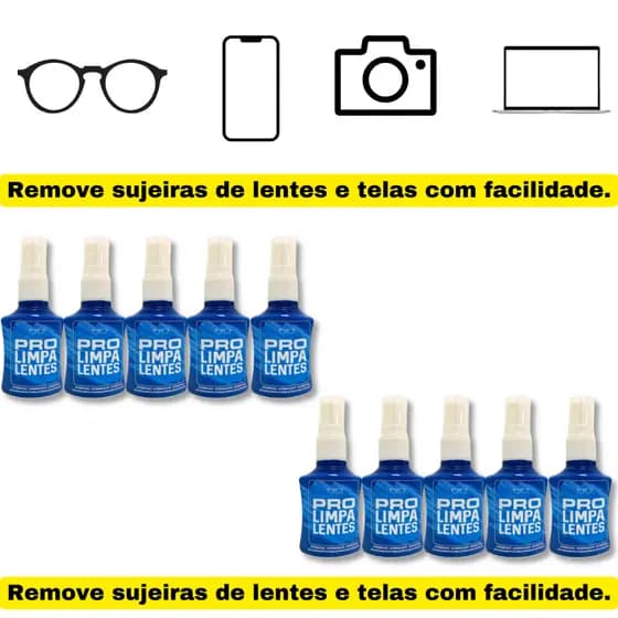 Atacado Limpa Lentes e Telas 35ml Óculos De Grau Sol Tv Celular Kit Com 10