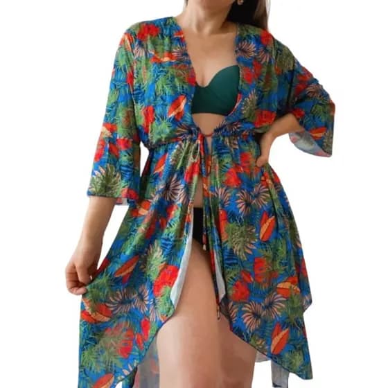 Saída de praia kimono de pontas