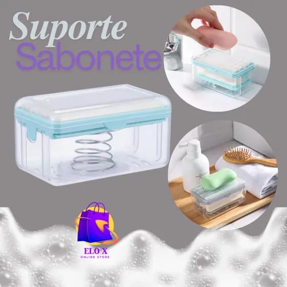 Porta sabonete Dispensador Sabão em Barra Suporte Escova Portátil Multifuncional Com Rolo Lava Roupa