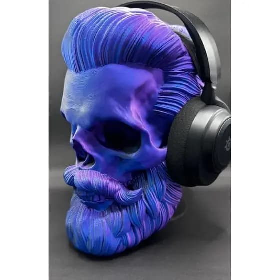 💀🎧 Suporte para Fone de Ouvido Gamer Caveira – Organizador Headset Geek