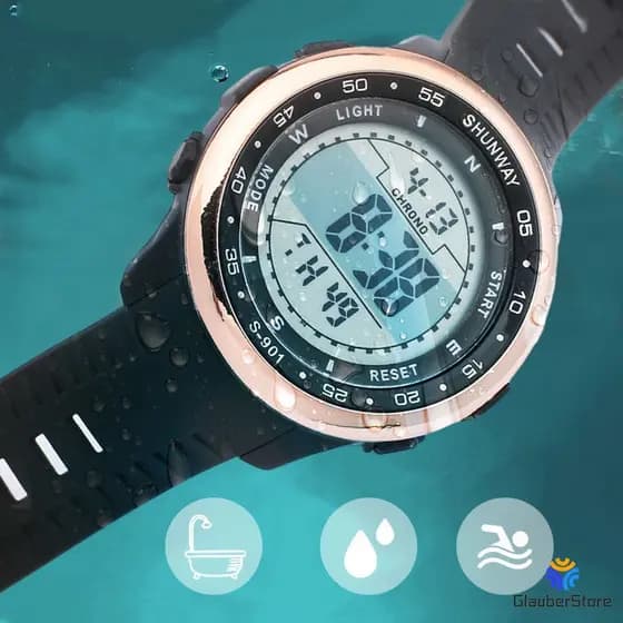 Relógio Relogio De Pulso Digital Masculino Shunway Esportivo a Prova d 'Água Original Led 2022 S-901