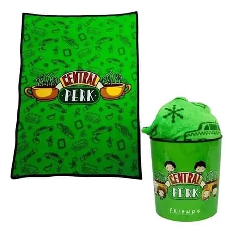 Kit Manta Com Balde Para Pipoca Friends Central Perk Zona Criativa