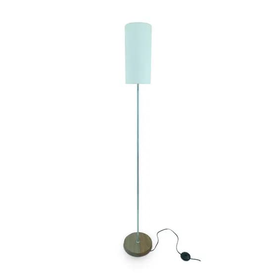 Luminária de Chão/Piso Madeira Maciça – Base Redonda + Cúpula | Sala, Quarto e Escritório