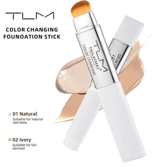 TLM 2 Em 1 Base Que Muda De Cor Bastão Líquido Leve Hidratante Iluminador Para Todos Os Tipos De Pele