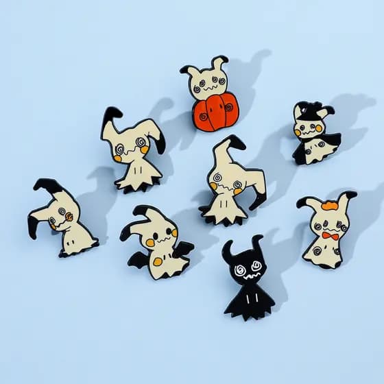 Novo Distintivo de Metal Pokémon Engraçado de Halloween Pokémon Pet Pokémon Mimikyu Broche Acessórios