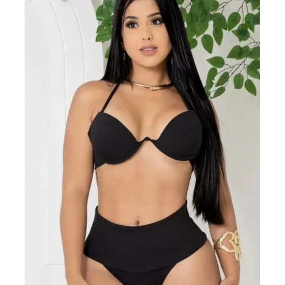 conjunto de biquíni aro v anarruga com amarração
