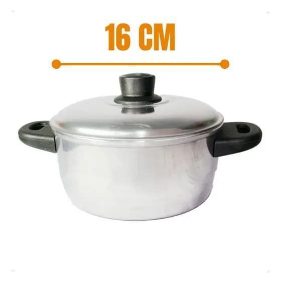 Panela de Alumínio BATIDO GROSSO Caçarola N16 POLIDA 2 Litros RESISTÊNTE BAQUELITE *ENVIO IMEDIATO*