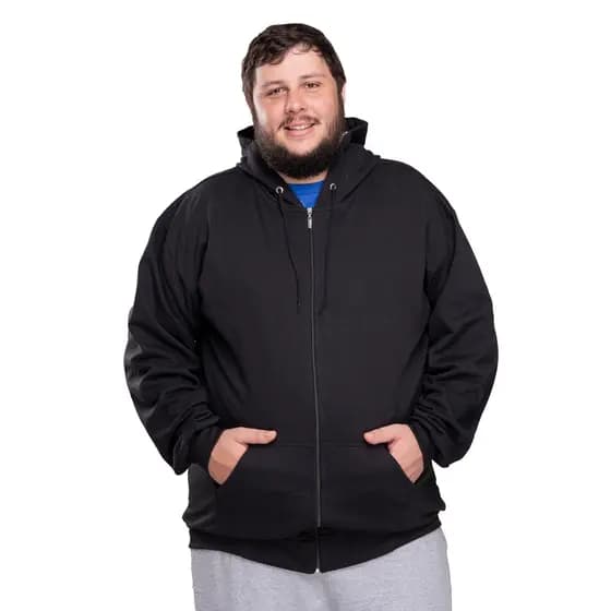 Moletom masculino Plus size G1 G2 G3 Canguru Com zíper e Capuz casaco de frio