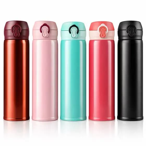 Garrafa Squeeze Térmica Aço Inox Portátil 400ml Com Tampa E Sistema de Trava