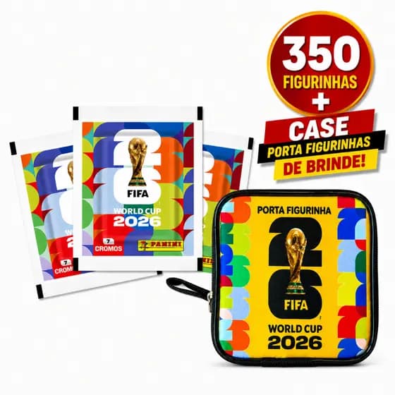 Kit 350 Figurinhas 50 Envelopes Copa Do Mundo 2026 + Case porta figurinha Cortesia