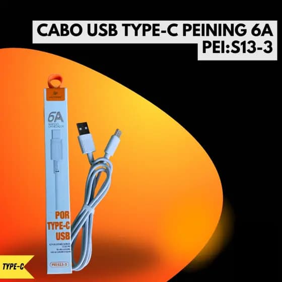 Cabo Extensor USB tipo C, Carregamento Rápido 6A