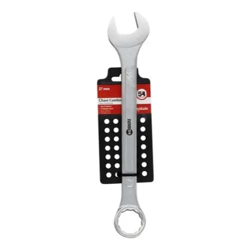 Chave Combinada Boca Estrela 27 mm Aço Carbono - NOVE54 - Acabamento cromado fosco maior resistência