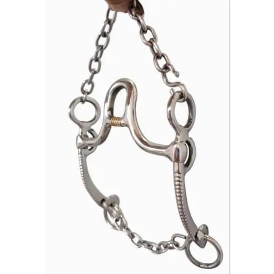 bridea bridão cavalo bocal baixo vaquejada inox com salivandor em bronze