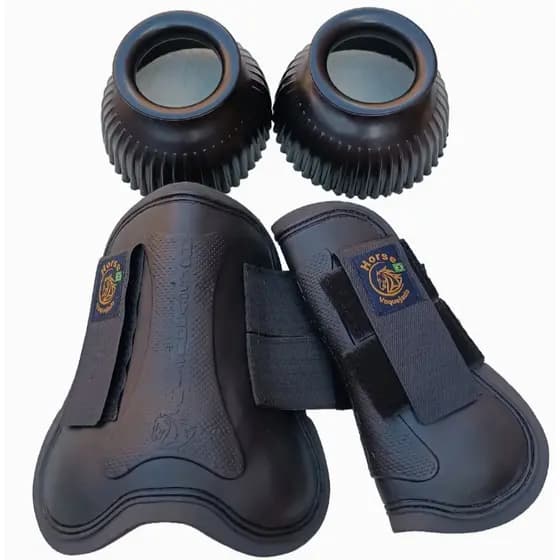 par de caneleira PVC+ par de cloche borracha vaquejada profissional várias cores