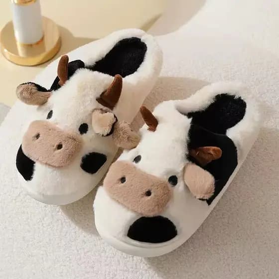 Pantufa De Vaquinho 3D Chinelo Femenino Masculino Confortável Premium Antiderrapante Macia Super Presente Pra Familha