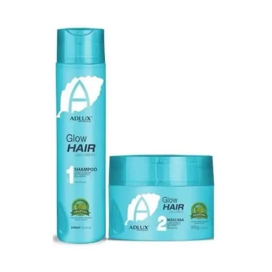 KIT GLOW HAIR 2 PASSOS MANUTENÇÃO CAPILAR ADLUX