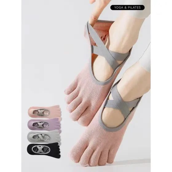 KIT1,2,4,5,6pares DE Meias de Yoga com 5 Dedos Antiderrapantes Profissionais Leves Especial para Pilates e Fitness
