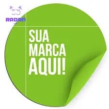 120 Adesivo personalizado com sua logo ou marca 3 4 ou 5cm couchê brilho