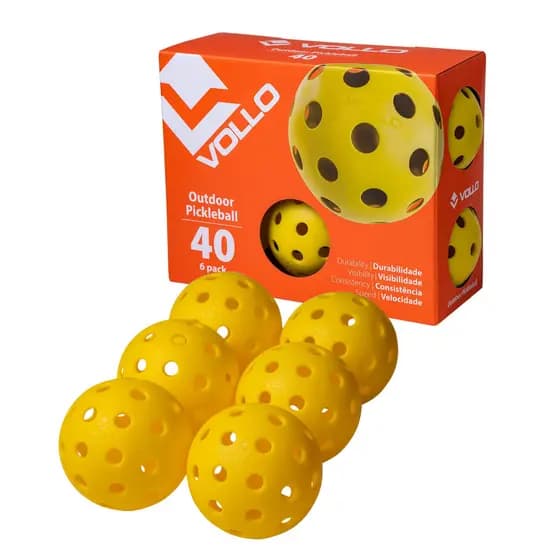 Kit Pack com 6 Bolas de Pickleball 40 Furos Vollo