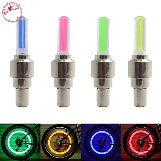 2Kit Bicos Pinos Pneu Led Efeito Neon Carro Bike Moto DGE