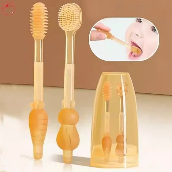 Cuidado Oral Do Bebê Cleaner Silicone 2 Pcs Escova De Dentes De Língua Infantil Recém-Nascido Limpeza Crianças -toysmall