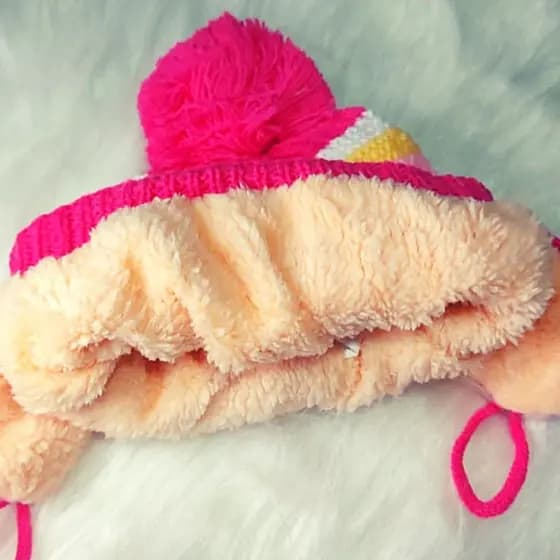 Touca BEBÊ Infantil Forrada Lã Gorro Pompom Inverno