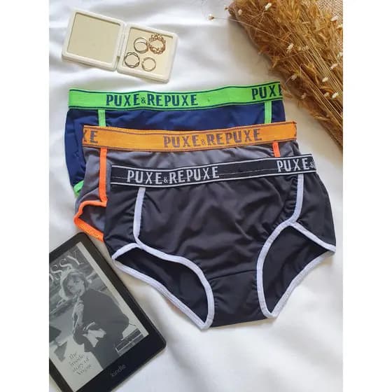 Cueca Feminina Neon Puxe Repuxe Calcinha Grande Shortinho Slip Feminina