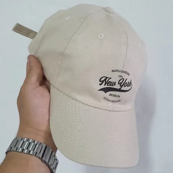 Boné New York Retro Palha Basebol Nyc Aba Curva Masculino e Feminino Regulagem Fitão