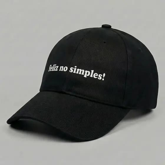 Boné Feliz No Simples Estampado Modelo Dad hat Boné Masculino Feminino Premium Hashtag Musica Funk