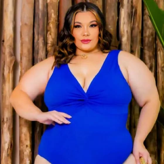 Body Suplex Plus Size Costa Nua Maiô Alça Larga Transpassado com Nó Feminino