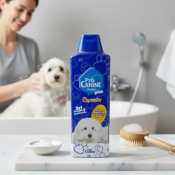 Shampoo 2 Em 1 Pró Canine Clareador 700ml Cães e Gatos