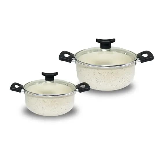 Conjunto 2 Panelas Caçarola Elegance Revestimento Teflon Pequena Antiaderente 5 Camadas