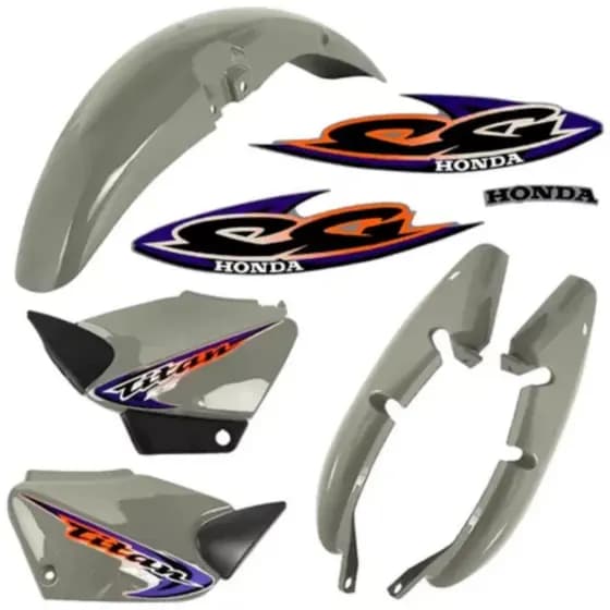 Kit Carenagem Cg Titan 125 Prata 2000 2001 2002 2003 + Adesivos