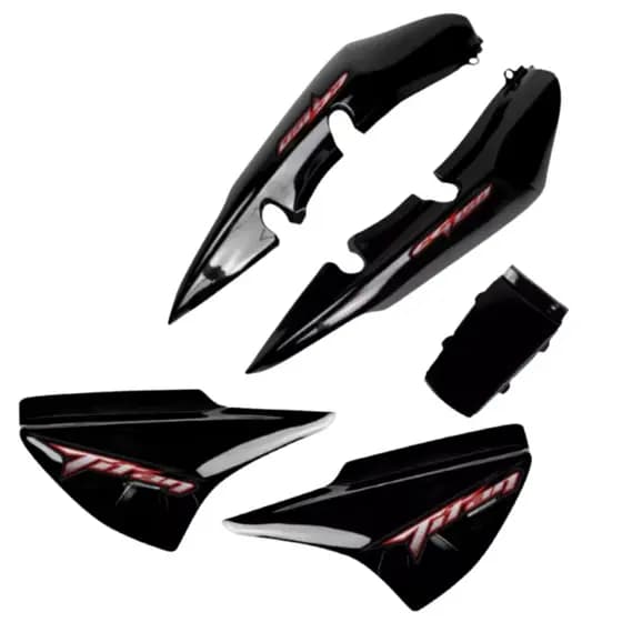 Carenagem Titan 150 Preto Tampas Laterais Rabeta + Adesivos 2004 2005 2006 2007 2008 + Evernizado