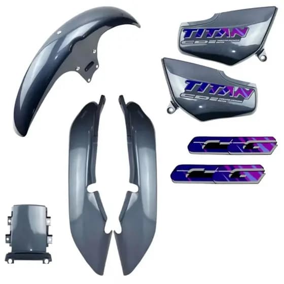 Kit Carenagem Cg Titan 125 Cinza Grafite 1995 1996 1997 + Adesivos