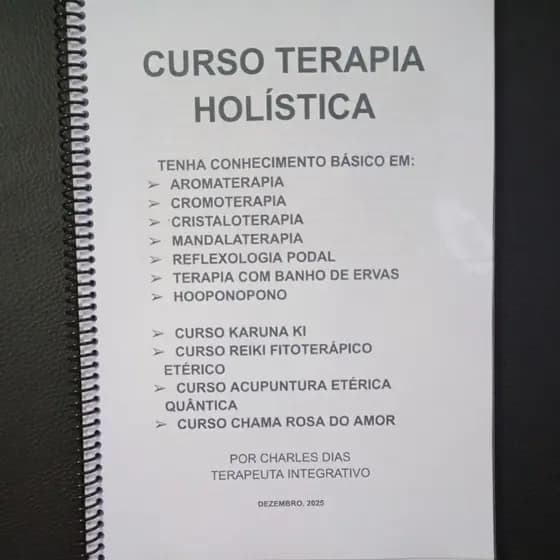 Apostila Curso Terapia Holística + Certificado de 350 horas