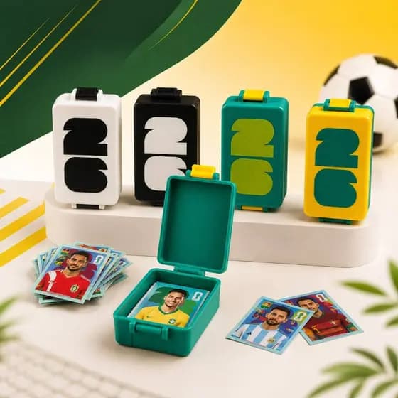 Porta Figurinhas Copa do Mundo 2026 Coleção Álbum FIFA Cards Futebol Caixa Organizadora Estojo Verde