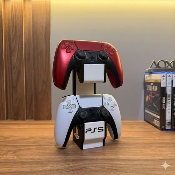 Kit Suporte PS5 Vertical + Horizontal + Suporte Controle DualSense Base Estável Gamer Personalizado