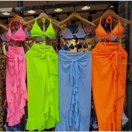 2 Saias Saídas Pareô Canga Liso longo Moda Praia