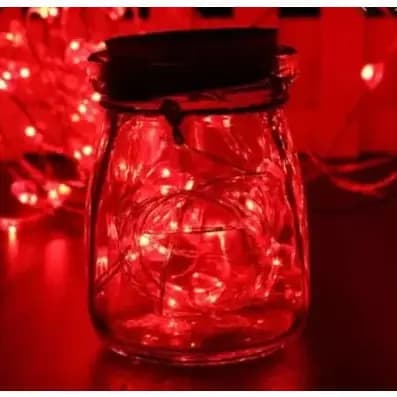 Fio de led fio fada 3m 30 leds vermelha a pilha para festas e datas comemorativas