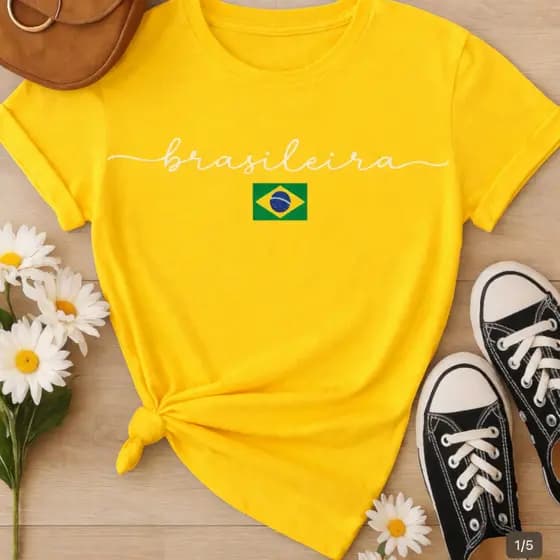 Camisetas Feminina copa Brasil 100% algodão
